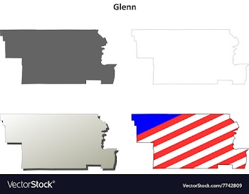 Glenn County California outline map set vector image