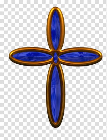 Glint n Shine Resource kit, brown framed blue gemstone cross accessory illustration transparent background PNG clipart