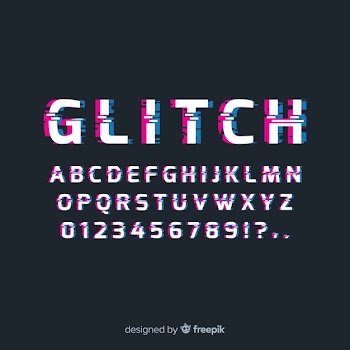 Glitch effect alphabet