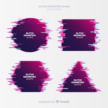 Glitch geometric shape collection