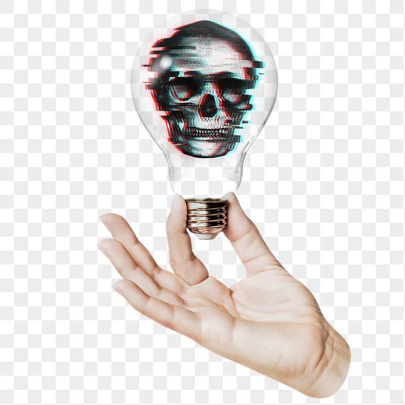Glitching skull png sticker, hand | Free PNG - rawpixel