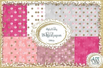 Glitter digital paper-pink,white,gold-digital textures JPEG