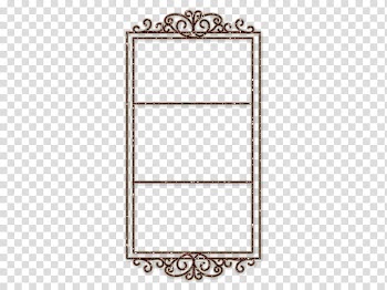 Glitter Frames, rectangular brown border transparent background PNG clipart