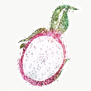 Glitter half of dragon fruit sticker with white border | Free  transparent png - 2355817