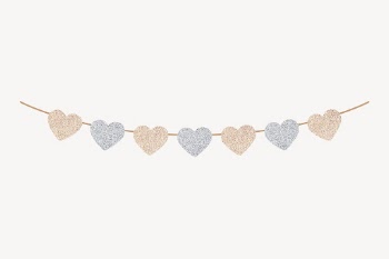 Glitter hearts banner element, party | Free Vector - rawpixel