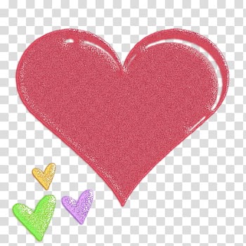 Glitter hearts, four assorted-colored hearts illustration transparent background PNG clipart