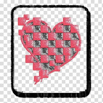 Glitter hearts, pink and gray checkered heart illustration transparent background PNG clipart
