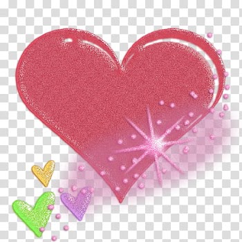 Glitter hearts, red, yellow, green, and pink heart illustration transparent background PNG clipart