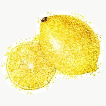 Glitter lemon fruit illustration with a white border sticker | Free  transparent png - 2358960
