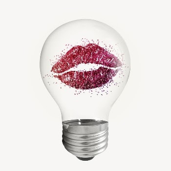 Glitter lipstick stain sticker, light | Free PSD - rawpixel