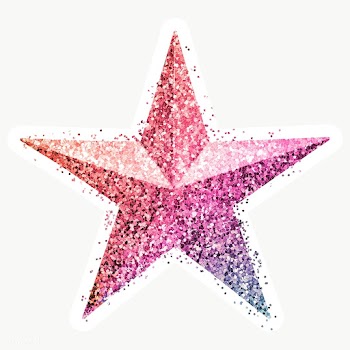 Glitter magenta star sticker with white border | Free  transparent png - 2355800