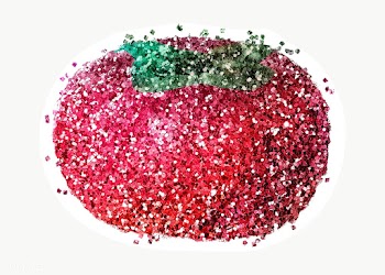 Glitter persimmon fruit illustration with a white border sticker | Free  transparent png - 2357718