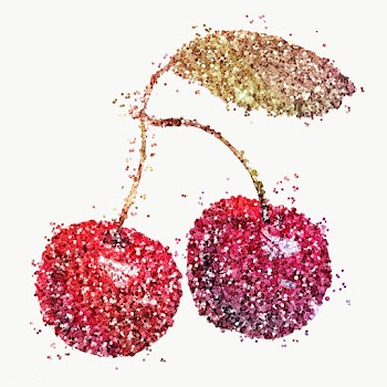 Glitter red cherry fruit design element | Free  transparent png - 2352725