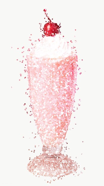 Glitter strawberry milkshake design element | Free  transparent png - 2352137