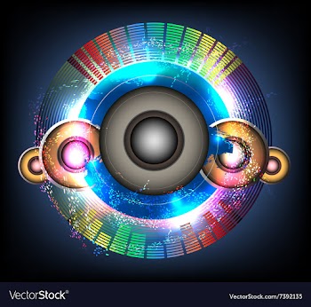 Glittering music background vector image
