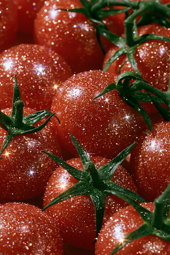 Glittering Tomatoes Close-Up