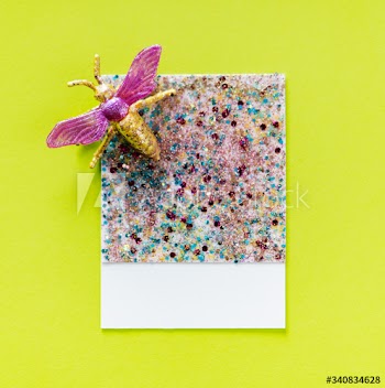 Glittery and sparkly paper card