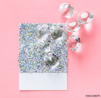 Glittery and sparkly paper card
