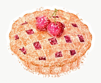 Glittery cherry pie sticker overlay with a white border design element | Free  transparent png - 2366048