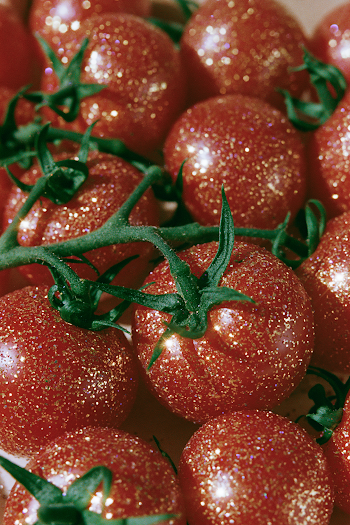Glittery Cherry Tomatoes Close-Up