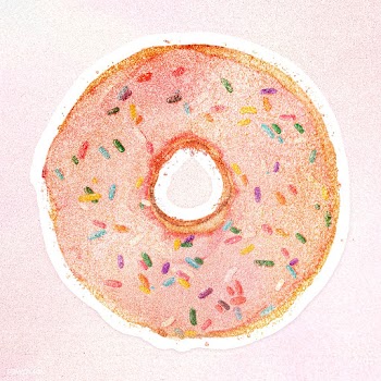 Glittery donut sticker design element with white border iilustration | Free  illustration - 2346985