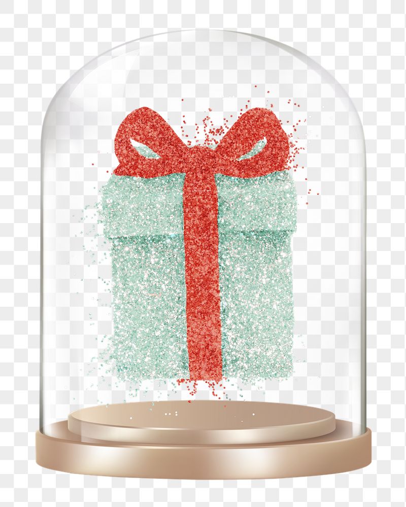 Glittery gift box png glass | Free PNG - rawpixel
