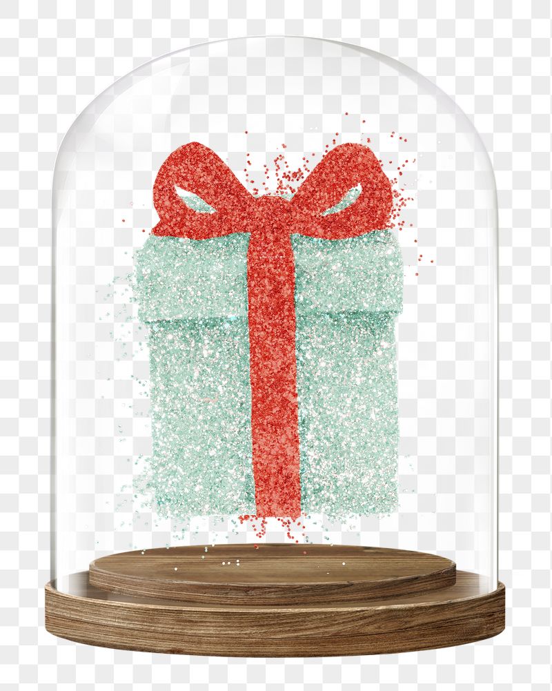 Glittery gift box png glass | Free PNG - rawpixel