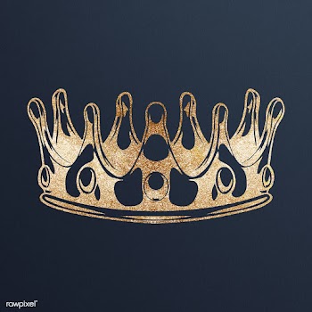 Glittery gold crown sticker design element | Free  illustration - 2358535