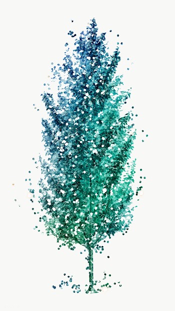 Glittery green spruce tree sticker overlay design element | Free  transparent png - 2366467