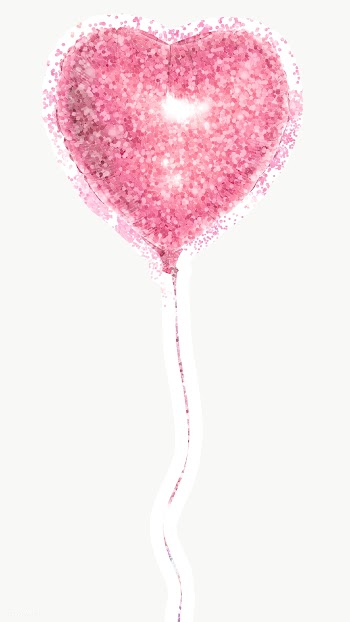 Glittery heart shaped balloon sticker overlay with a white border desi.. | Free  transparent png - 2366734