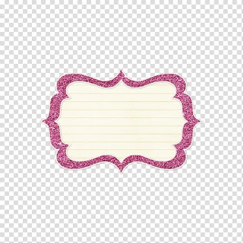 Glittery Journal Tags, white and pink frame illustration transparent background PNG clipart