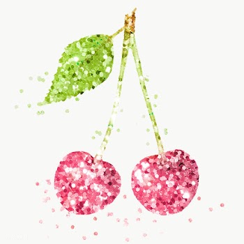 Glittery maraschino cherry sticker overlay design element  | Free  transparent png - 2366437
