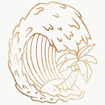 Glittery ocean waves with coconut tree sticker design element | Free  transparent png - 2358606