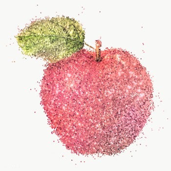 Glittery pink apple illustration design element  | Free  transparent png - 2337597