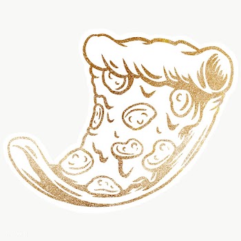 Glittery pizza sticker design element with white border | Free  transparent png - 2358409