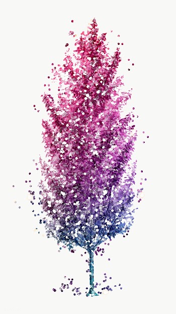 Glittery purple spruce tree sticker overlay design element  | Free  transparent png - 2366465