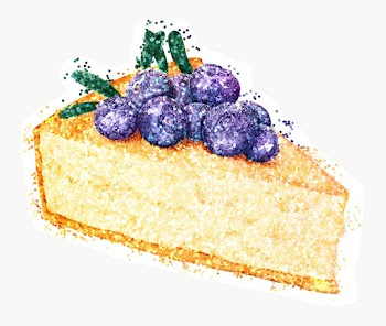 Glittery sliced blueberry cheesecake sticker overlay with a white bord.. | Free  transparent png - 2366011