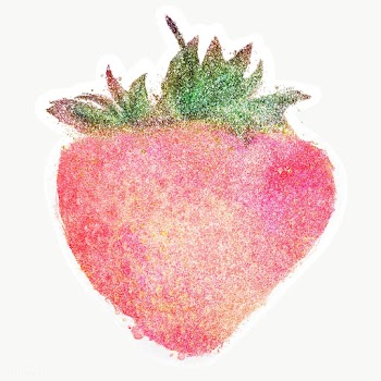 Glittery strawberry sticker design element with white border | Free  transparent png - 2347053