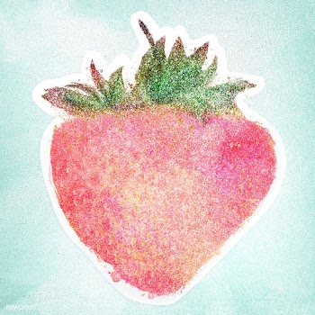Glittery strawberry sticker design element with white border illustrat.. | Free  illustration - 2347057