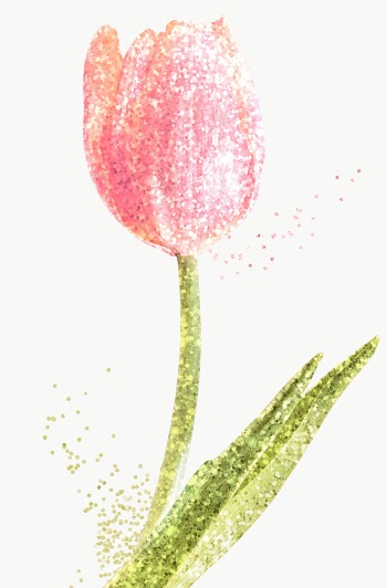Glittery tulip flower sticker overlay design element | Free  transparent png - 2366439