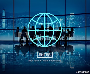 Global business meeting silhouette