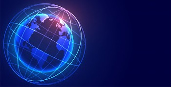 Global digital earth network connection technology background Free Vector