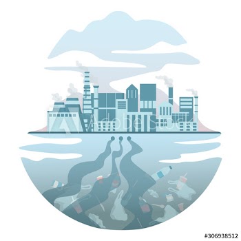 Global ecology problem vector illustration