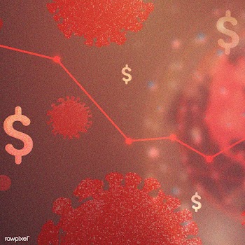 Global economic impact due to coronavirus pandemic red background | Free  illustration - 2301301
