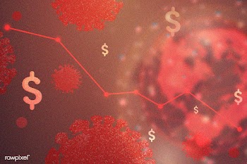 Global economic impact due to coronavirus pandemic red background | Free  illustration - 2301308