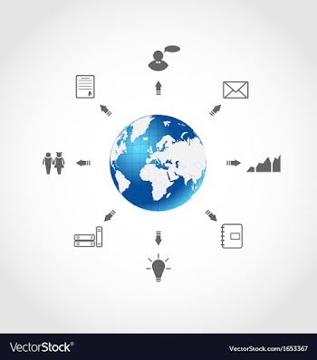  					Global internet communication set business vector&nbsp;image														