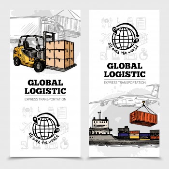 Global logistics vertical banners