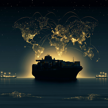 Global Trade Network at Night