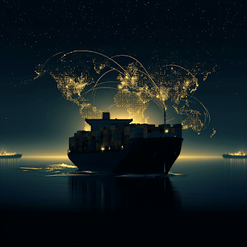 Global Trade Network at Night