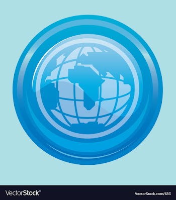 Globe button vector image